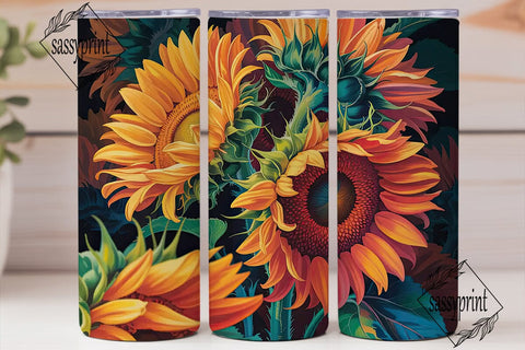 Fall Sunflower 20oz Tumbler Wrap Sublimation sassyprint 