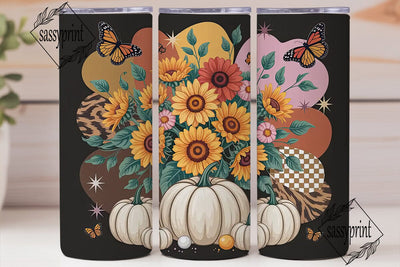 Fall Sunflower & Pumpkin 20oz Tumbler Sublimation sassyprint 