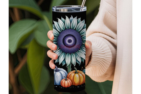 Fall Sunflower Pumpkin 20oz Tumbler Wrap Sublimation DesignSVG 
