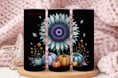 Fall Sunflower Pumpkin 20oz Tumbler Wrap Sublimation DesignSVG 