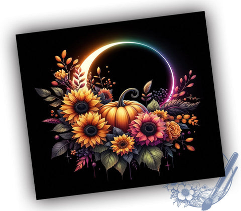 Fall Sunflowers and Pumpkins 20oz Skinny Tumbler, Fall Sunflowers Tumbler Png, Straight & Tapered Tumbler Wrap, Instant Digital Download Sublimation ToriDesigns 