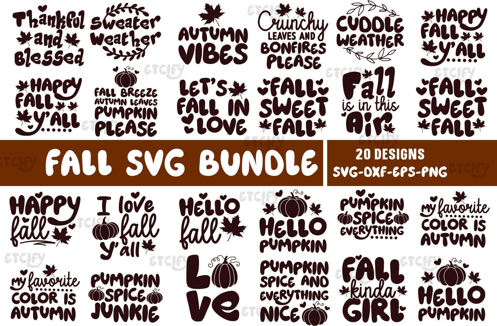 Fall SVG bundle, Autumn Svg, Thanksgiving Svg, Pumpkin face svg, Porch ...