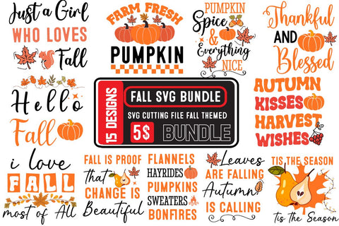 Fall SVG Bundle , Thanksgiving SVG Bundle , Funny Fall SVG Bundle Quotes,Funyny Farmhouse Fall SVG Bundle SVG BlackCatsMedia 