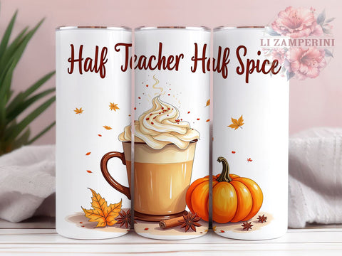 Fall Teacher 20 oz Skinny Tumbler Sublimation Design, Straight & Tapered Tumbler Png, Autumn Coffee Tumbler Png, Digital Download PNG Sublimation Li Zamperini 