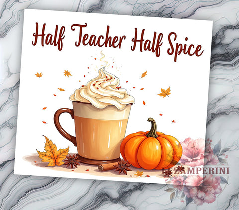 Fall Teacher 20 oz Skinny Tumbler Sublimation Design, Straight & Tapered Tumbler Png, Autumn Coffee Tumbler Png, Digital Download PNG Sublimation Li Zamperini 