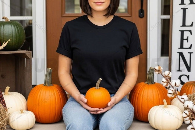 Fall-themed t-shirt mockup design Mock Up Photo Designangry 