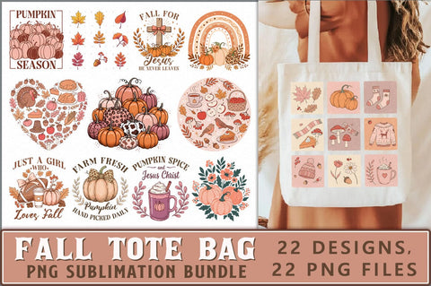 Fall Tote Bag PNG Bundle Sublimation Shetara Begum 