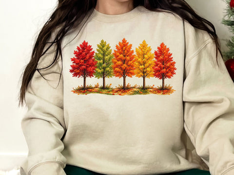 Fall Trees Clipart Autumn Forest PNG SVG artprintfile 