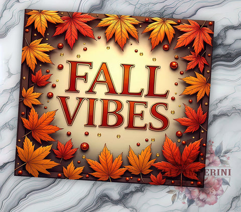 Fall Tumbler, Autumn Leaves, Sublimation Wrap, Fall Decor, 20oz Tumbler, Seasonal Drinkware, Thanksgiving Gift Sublimation Li Zamperini 