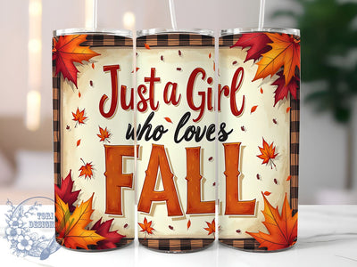 Fall Tumbler, Autumn Lover, Sublimation Design, 20oz Tumbler, Seasonal Gift, Personalized Tumbler, Cozy Fall Decor, Girl Power Gift Sublimation ToriDesigns 