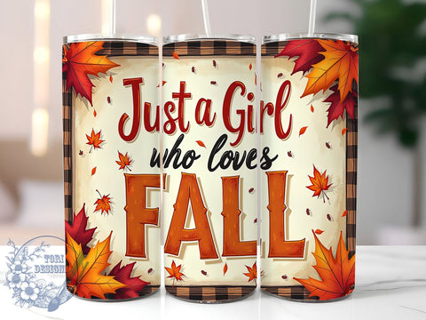 Fall Tumbler, Autumn Lover, Sublimation Design, 20oz Tumbler, Seasonal Gift, Personalized Tumbler, Cozy Fall Decor, Girl Power Gift Sublimation ToriDesigns 