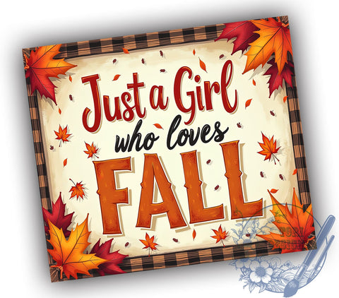 Fall Tumbler, Autumn Lover, Sublimation Design, 20oz Tumbler, Seasonal Gift, Personalized Tumbler, Cozy Fall Decor, Girl Power Gift Sublimation ToriDesigns 