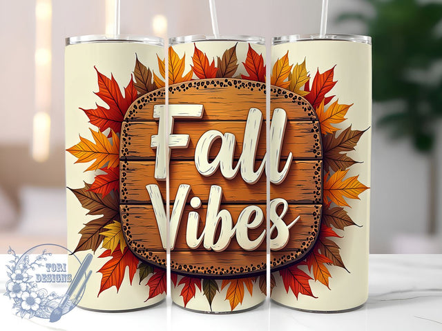 Fall Tumbler, Autumn Vibes, Sublimation Design, 20oz Tumbler, Seasonal Decor, Personalized Gift, Thanksgiving Tumbler, Cozy Fall Gift Sublimation ToriDesigns 