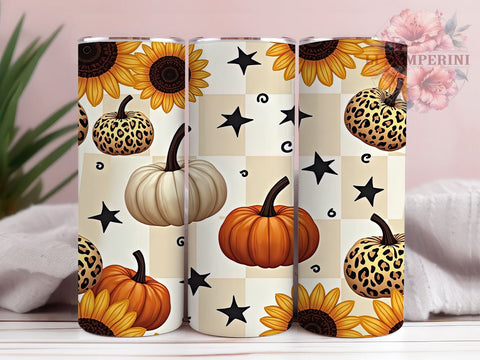 Fall Tumbler, Leopard Print Tumbler, Pumpkin Design, Sunflower Tumbler, 20oz Tumbler, Autumn Decor, Thanksgiving Gift Sublimation Li Zamperini 