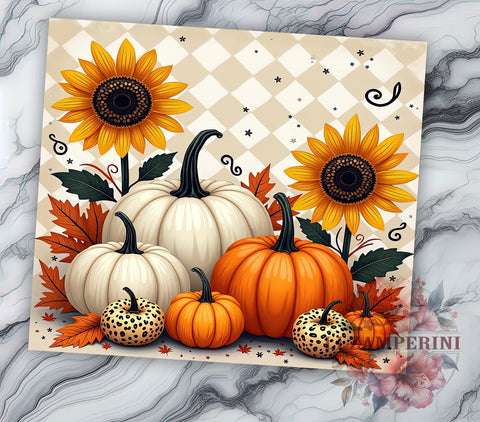 Fall Tumbler, Leopard Print Tumbler, Pumpkin Design, Sunflower Tumbler, 20oz Tumbler, Autumn Decor, Thanksgiving Gift Sublimation Li Zamperini 