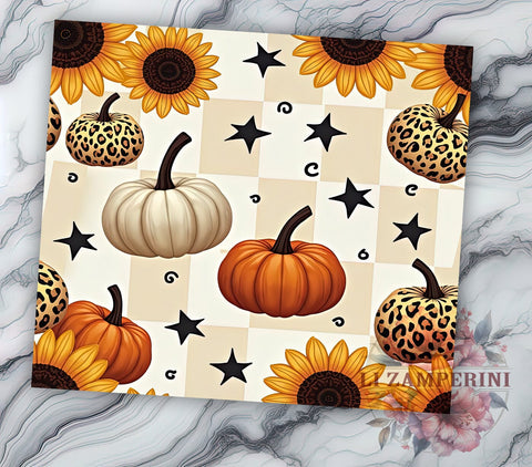 Fall Tumbler, Leopard Print Tumbler, Pumpkin Design, Sunflower Tumbler, 20oz Tumbler, Autumn Decor, Thanksgiving Gift Sublimation Li Zamperini 