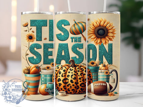 Fall Tumbler, Tis The Season Design, Sublimation PNG, Autumn Decor, Seasonal Gift, 20 oz Tumbler, Cozy Fall Art, Thanksgiving Gift Sublimation ToriDesigns 
