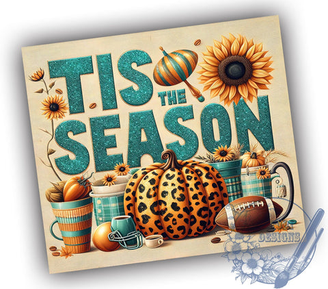 Fall Tumbler, Tis The Season Design, Sublimation PNG, Autumn Decor, Seasonal Gift, 20 oz Tumbler, Cozy Fall Art, Thanksgiving Gift Sublimation ToriDesigns 