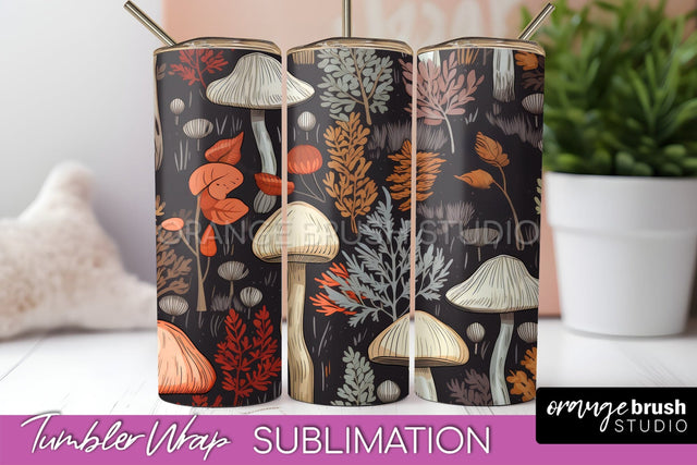 Fall Tumbler Wrap - Autumn Forest Tumbler Sublimation Sublimation OrangeBrushStudio 