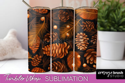 Fall Tumbler Wrap - Autumn Forest Tumbler Sublimation Sublimation OrangeBrushStudio 