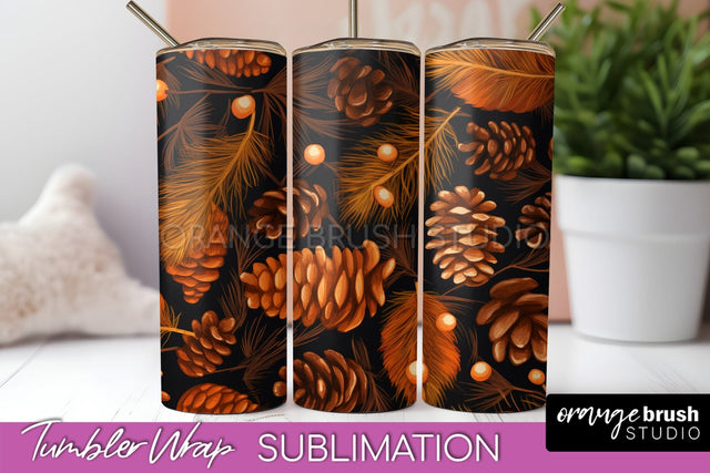Fall Tumbler Wrap - Autumn Forest Tumbler Sublimation Sublimation OrangeBrushStudio 