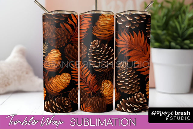Fall Tumbler Wrap - Autumn Forest Tumbler Sublimation Sublimation OrangeBrushStudio 
