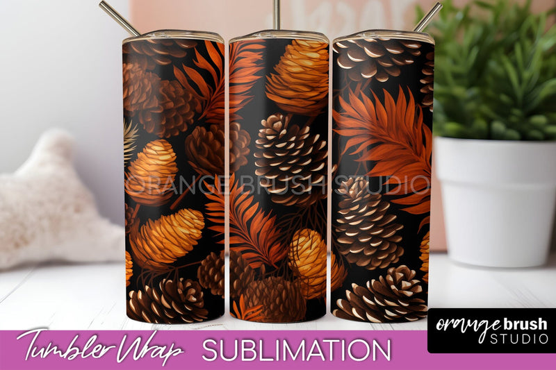 Fall Tumbler Wrap - Autumn Forest Tumbler Sublimation Sublimation OrangeBrushStudio 