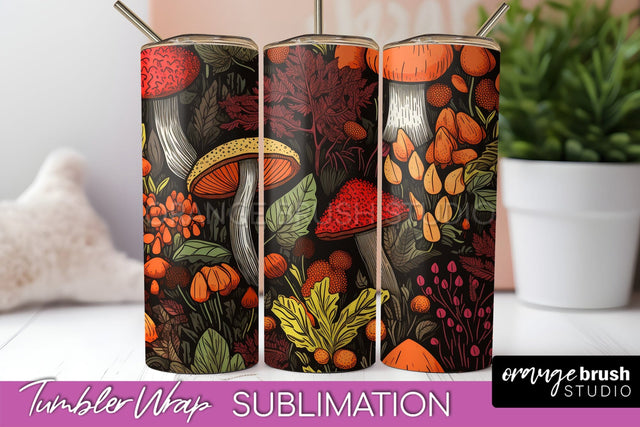 Fall Tumbler Wrap - Autumn Forest Tumbler Sublimation Sublimation OrangeBrushStudio 