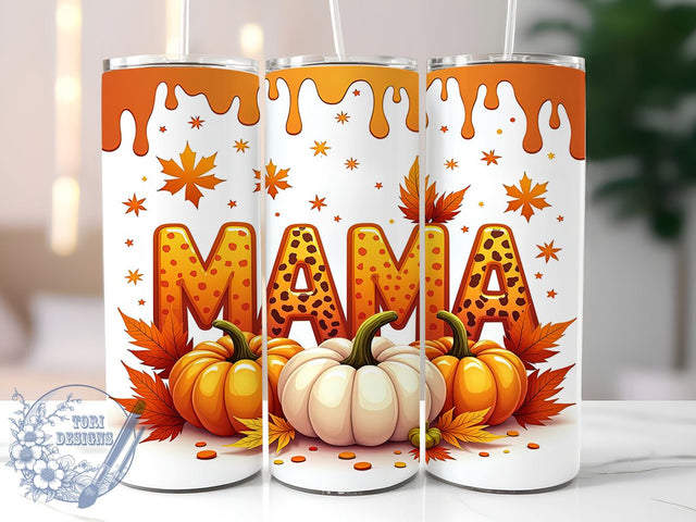 Fall Tumbler Wrap, Autumn Pumpkin Design, 20oz Tumbler, Sublimation Design, Mama Tumbler, Seasonal Decor, Harvest Gift, Cute Pumpkin Tumbler Sublimation ToriDesigns 