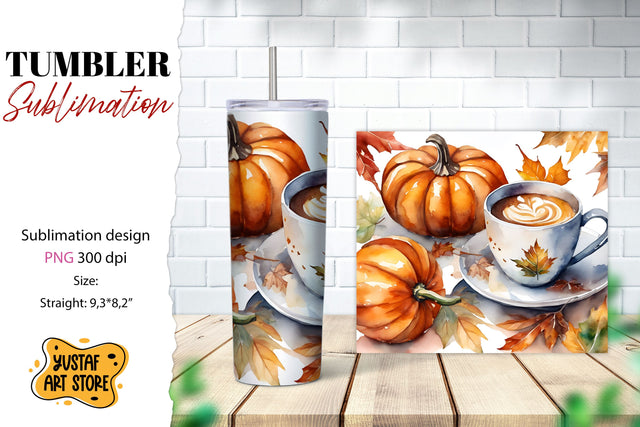 Fall tumbler wrap. Fall coffee sublimation. Coffee tumbler Sublimation Yustaf Art Store 