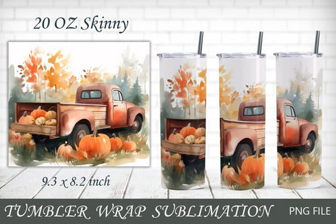 Fall tumbler wrap png, Autumn sublimation set, 20 oz skinny Sublimation AnastasiyaArtDesign 