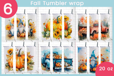 Fall tumbler wrap png, Autumn sublimation set, 20 oz skinny Sublimation AnastasiyaArtDesign 