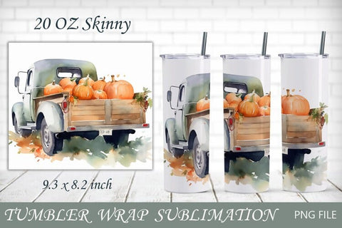 Fall tumbler wrap set, Autumn sublimation, 20 oz skinny Sublimation AnastasiyaArtDesign 
