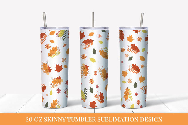 Fall Tumbler Wrap Sublimation. Autumn Leaves Tumbler APT028 Sublimation LaBelezoka 