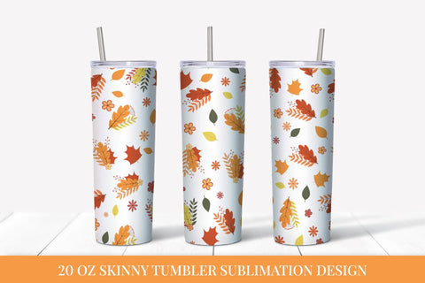 Fall Tumbler Wrap Sublimation. Autumn Leaves Tumbler APT028 Sublimation LaBelezoka 