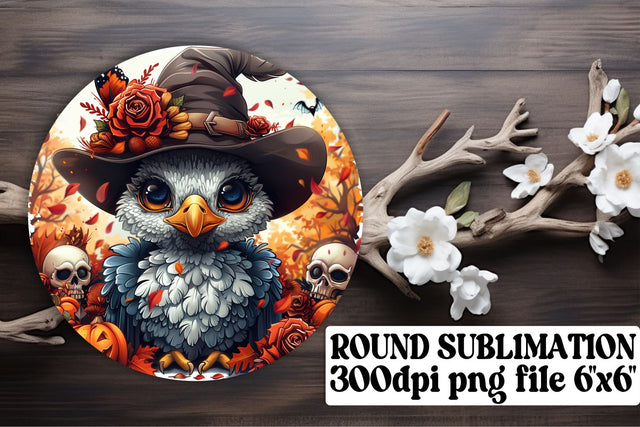 Fall Turkey Design Round for Sublimation PNG Sublimation afrosvg 