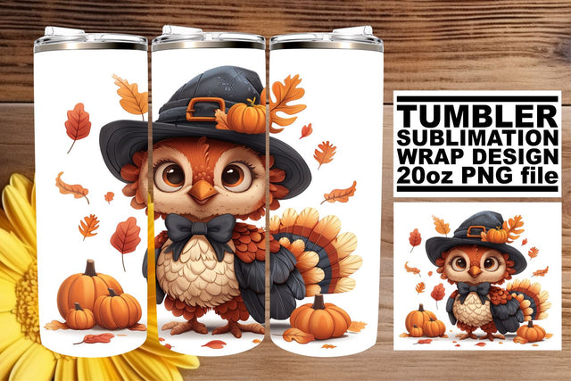 Fall Turkey Design Tumbler Wrap for 20oz Sublimation Sublimation afrosvg 