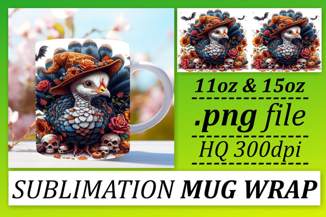 Fall Turkey Mug Wrap for Sublimation 11oz/15oz Sublimation afrosvg 