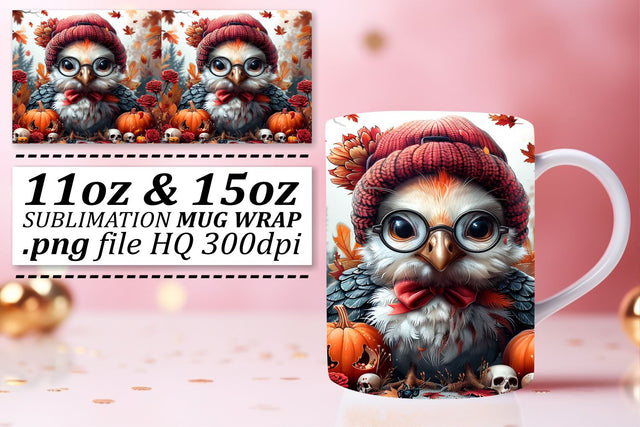 Fall Turkey Mug Wrap Sublimation Design 11oz/15oz Sublimation afrosvg 