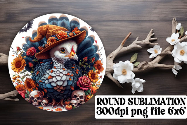 Fall Turkey Round Design for Sublimation PNG Sublimation afrosvg 