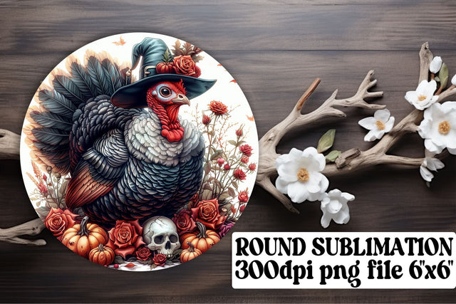 Fall Turkey Round Design Sublimation for PNG Sublimation afrosvg 
