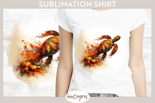 Fall Turtle Animal v1 T-shirt Sublimation Sublimation Sintegra 