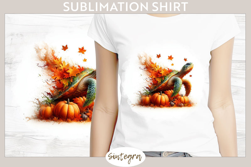 Fall Turtle Animal v2 T-shirt Sublimation Sublimation Sintegra 