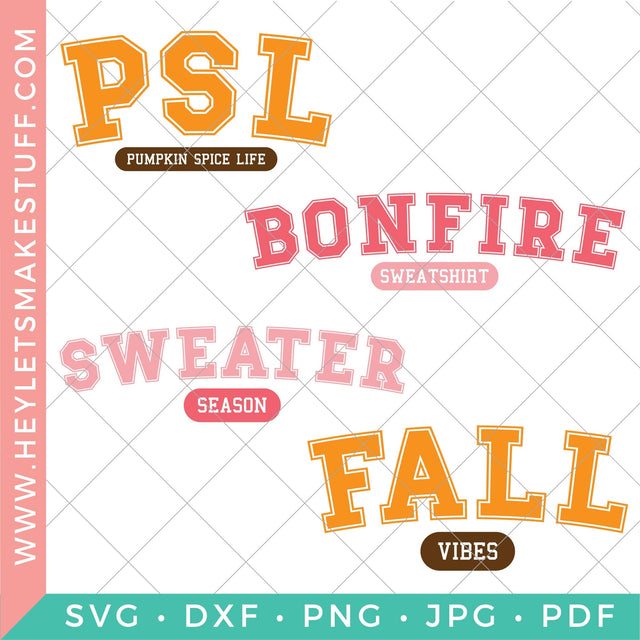 Fall Varsity Bundle SVG Hey Let's Make Stuff 