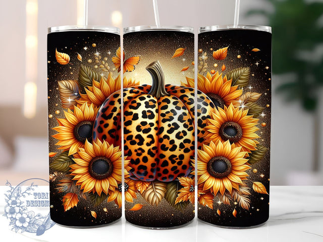 Fall Vibes 20oz Skinny Tumbler PNG, Autumn Pumpkins Tumbler Sublimation Wrap, Straight & Tapered Tumbler Wrap, Instant Digital Download Sublimation ToriDesigns 