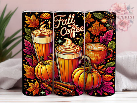 Fall Vibes 20oz Tumbler Wrap PNG, Fall Coffee Tumbler PNG Sublimation Design, Straight & Tapered Tumbler Wrap, Instant Digital Download Sublimation Li Zamperini 