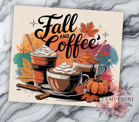 Fall Vibes 20oz Tumbler Wrap PNG, Fall Coffee Tumbler PNG Sublimation Design, Straight & Tapered Tumbler Wrap, Instant Digital Download Sublimation Li Zamperini 