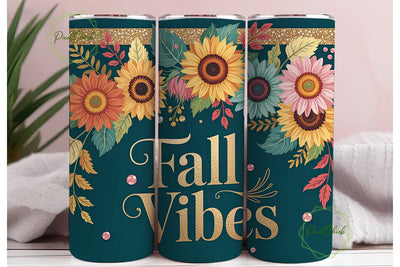 Fall Vibes 20oz Tumbler Wrap Sublimation PixelChick 