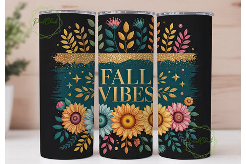 Fall Vibes 20oz Tumbler Wrap Sublimation PixelChick 