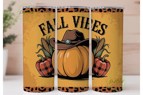 Fall Vibes 20oz Tumbler Wrap Sublimation PixelChick 